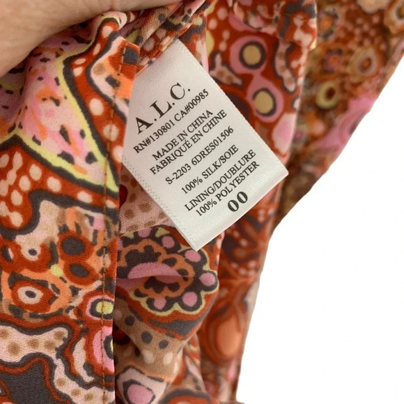 A.L.C. Silk Carly Floral Smocked Mini Dress Size 00 NWT - Picture 7 of 15